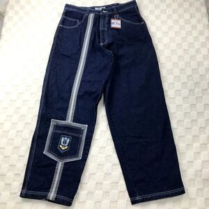 Vintage Y2K Marq75 Jeans Mens 36x32 Blue Denim Baggy Loose Hip Hop Deadstock NEW